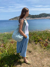 Cargar imagen en el visor de la galería, FALDA DOBLE GASA - AZUL CIELO